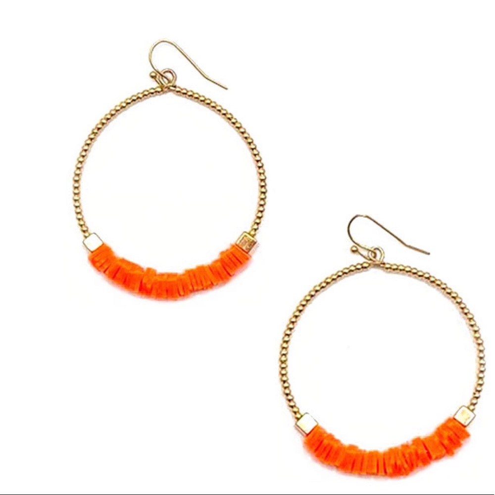 Beaded Circle Ring Earring